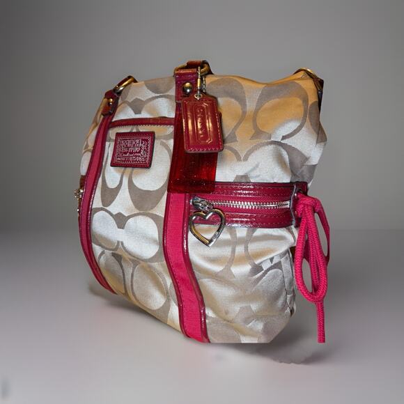 Coach Daisy Poppy Signature Red And Tan shoulder bag Y2K - Picture 4 of 16